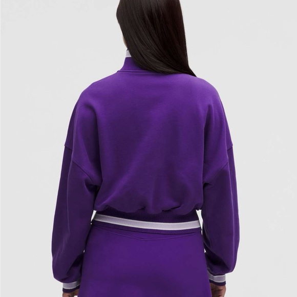 Lululemon Perfectly Oversized Ringer Funnel-Neck Half Zip College Purple - Picture 3 of 7